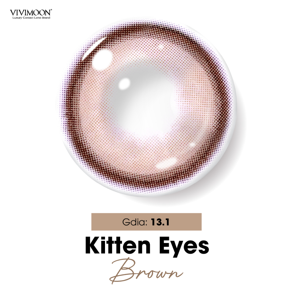 VIVIMOON lens cận 1 ngày màu nâu sáng Kitten Eyes Brown (Giá 1 chiếc - 1 bên mắt) | BigBuy360 - bigbuy360.vn