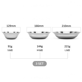 Bộ 3 Dĩa Sâu Tròn Inox Cao Cấp Cuitisan EC11-043S3, chất liệu thép không gỉ, có tính kháng khuẩn cao GST HCM 510161