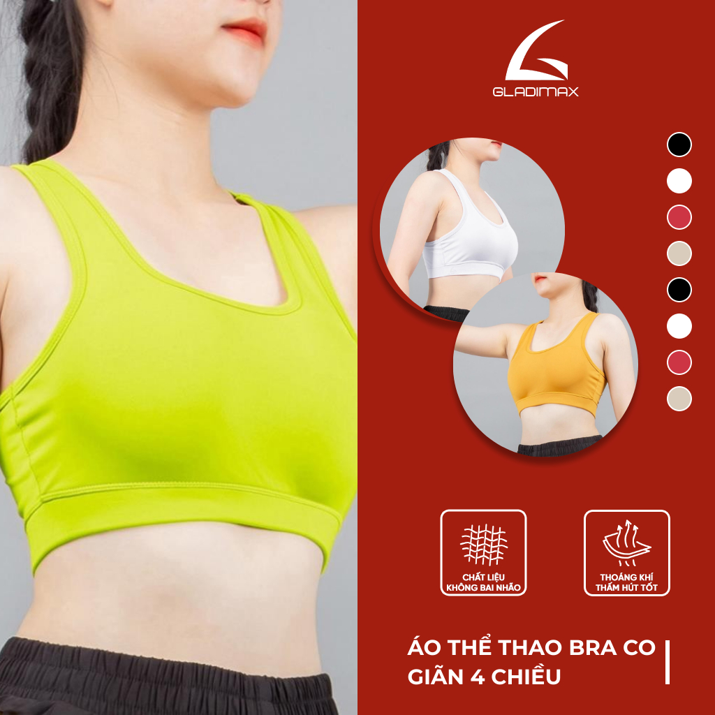 Áo Bra Thể Thao BG Thời Trang Hottrend Gladimax, Áo Bra Có Mút Co Giãn 4 Chiều Vận Động Thoải Mái