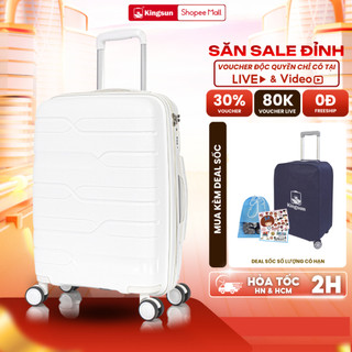 Vali Kéo Du Lịch Nhựa PP01 Cao Cấp Kingsun Chống Va Đập Size 20/24, Bảo Hành 5 Năm
