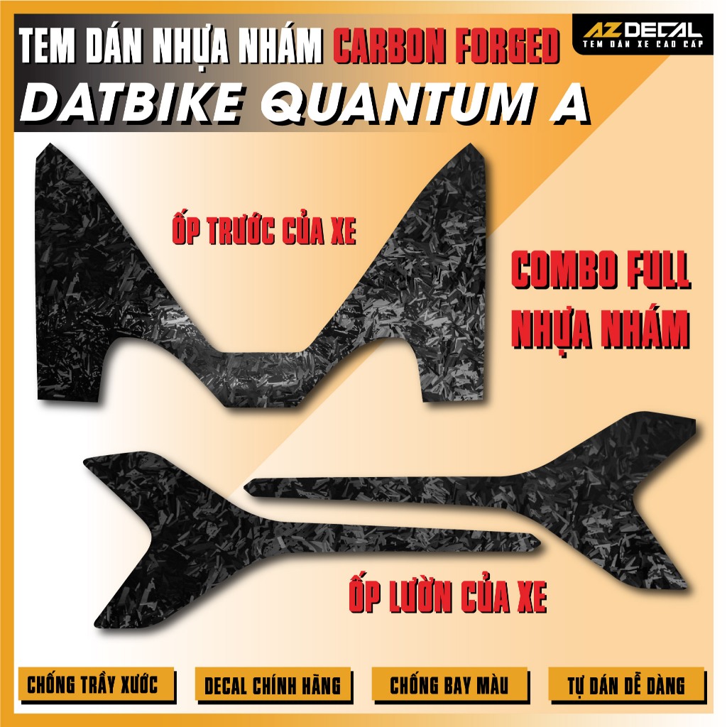 Tem Dán Nhựa Nhám Carbon DATBIKE QUANTUM A Chống Xước Yếm Xe