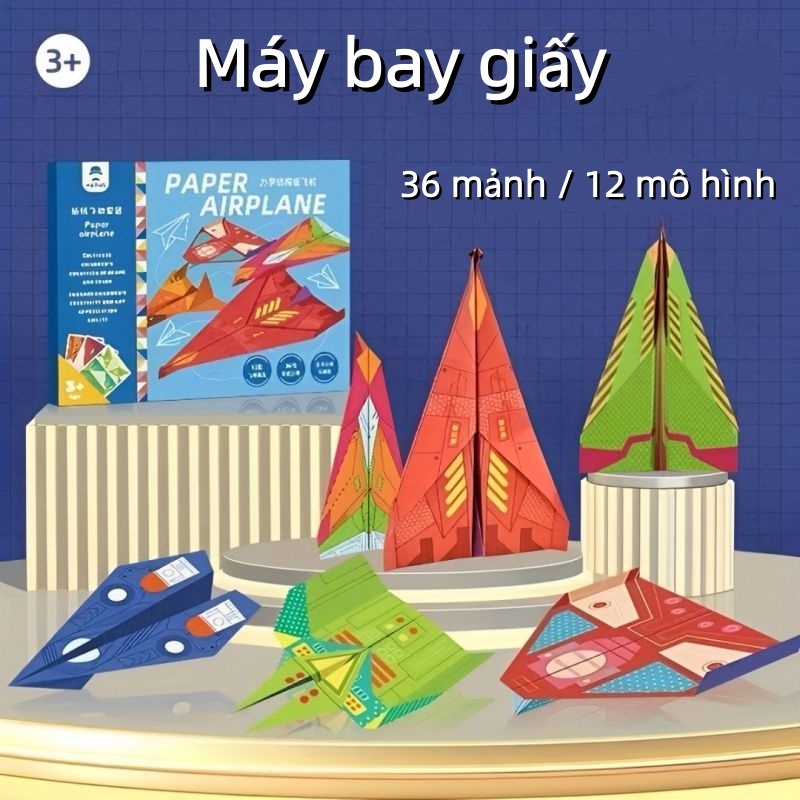 Creative Origami DIY Kit,Đầy màu sắc Handmade Origami Art Learning Set,Phim hoạt hình Giấy đa năng Đồ chơi máy bay giấy