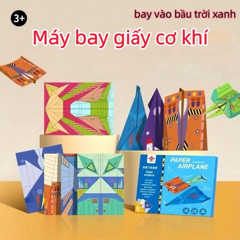 Creative Origami DIY Kit,Đầy màu sắc Handmade Origami Art Learning Set,Phim hoạt hình Giấy đa năng Đồ chơi máy bay giấy