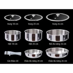 Bộ nồi chảo iNox cán rời 9 món iMAT - Không phủ lớp chống dính  - Hàng Chính Hãng - Bảo hành 12 tháng — ảnh 8