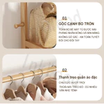 【Bảo hành trọn đời】Tủ quần áo gỗ tre có móc treo Kệ để đồ có ngăn kéo Đa chức năng Vintage decor phòng đẹp — ảnh 6