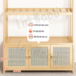 【Bảo hành trọn đời】Tủ quần áo gỗ tre có móc treo Kệ để đồ có ngăn kéo Đa chức năng Vintage decor phòng đẹp — ảnh 8