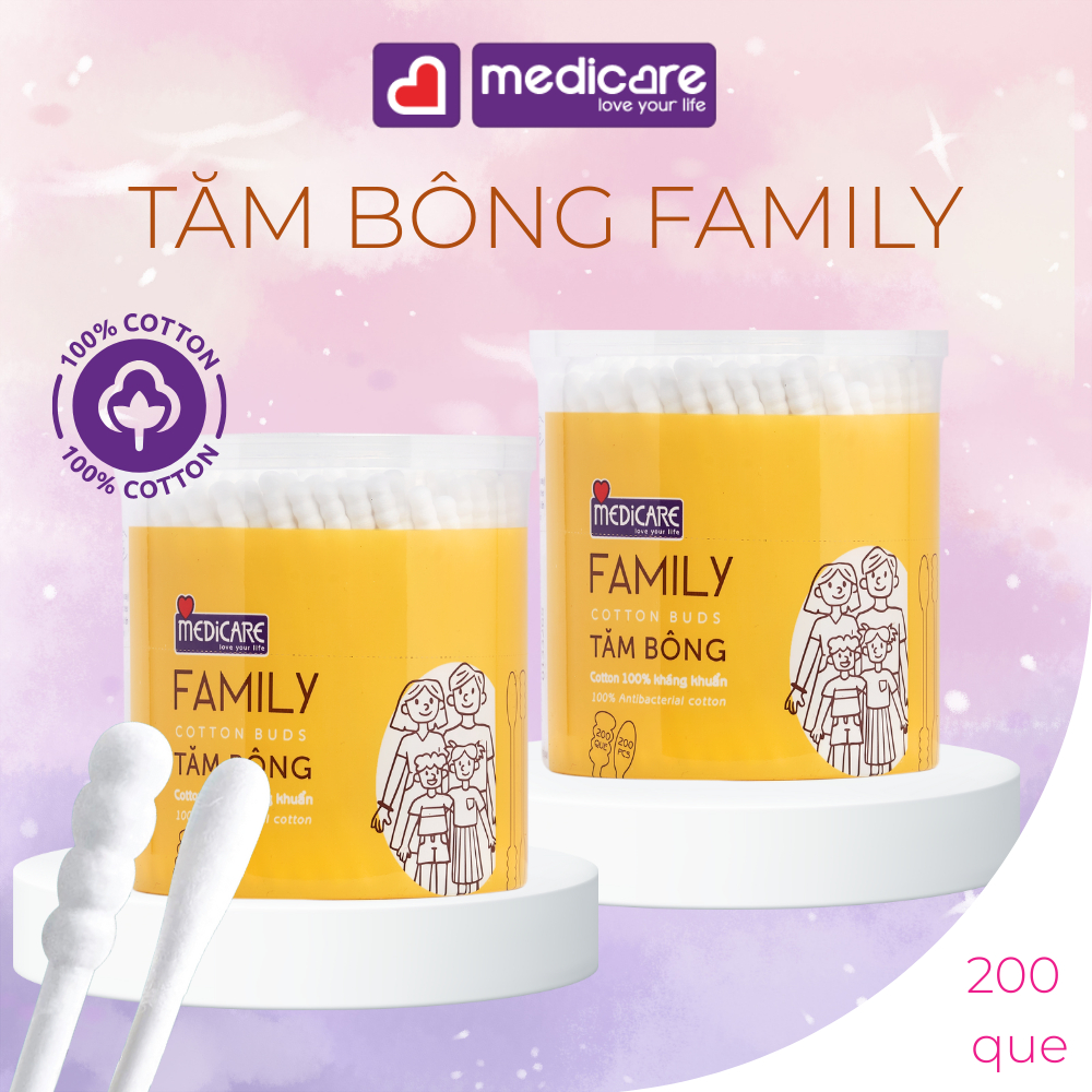 Tăm bông MEDiCARE Family 200 cây