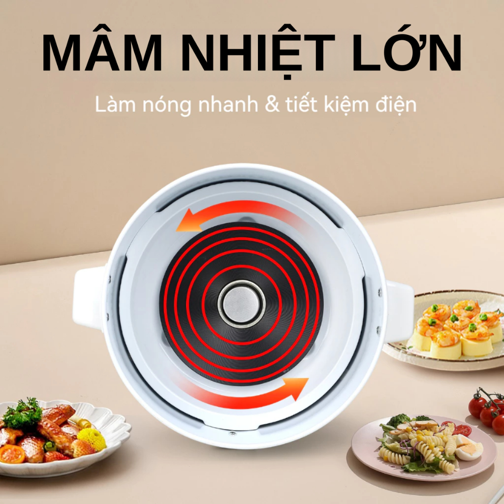 Nồi cơm điện nắp rời Fujika dung tích 1L-1,8L lòng nồi chống dính 3 lớp, nắp rời dễ dàng vệ sinh