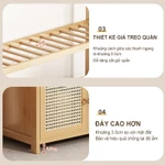 【Bảo hành trọn đời】Tủ quần áo gỗ tre có móc treo Kệ để đồ có ngăn kéo Đa chức năng Vintage decor phòng đẹp — ảnh 7