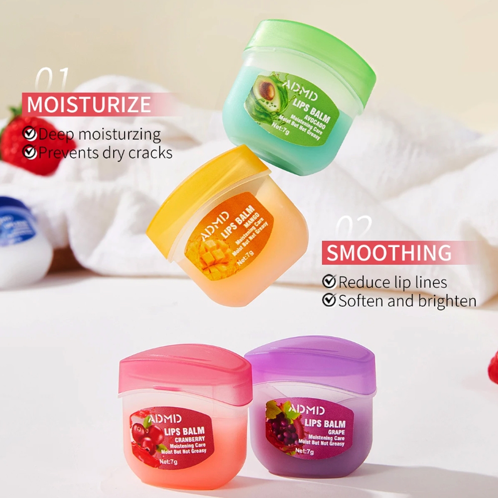 COMBO 8 HỘP Sáp Dưỡng Ẩm Môi và Toàn Thân Vaseline ADMD hương Trái Cây Dịu Ngọt, Son Dưỡng Hồng Môi, Nứt Nẻ Thâm Môi