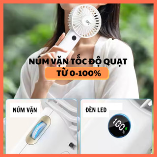 Quạt Sạc Cầm Tay Mini APE DQ233 – 3600mAh, Điều Chỉnh Tốc Độ, Đèn Ngủ LED, Sạc Nhanh TypeC