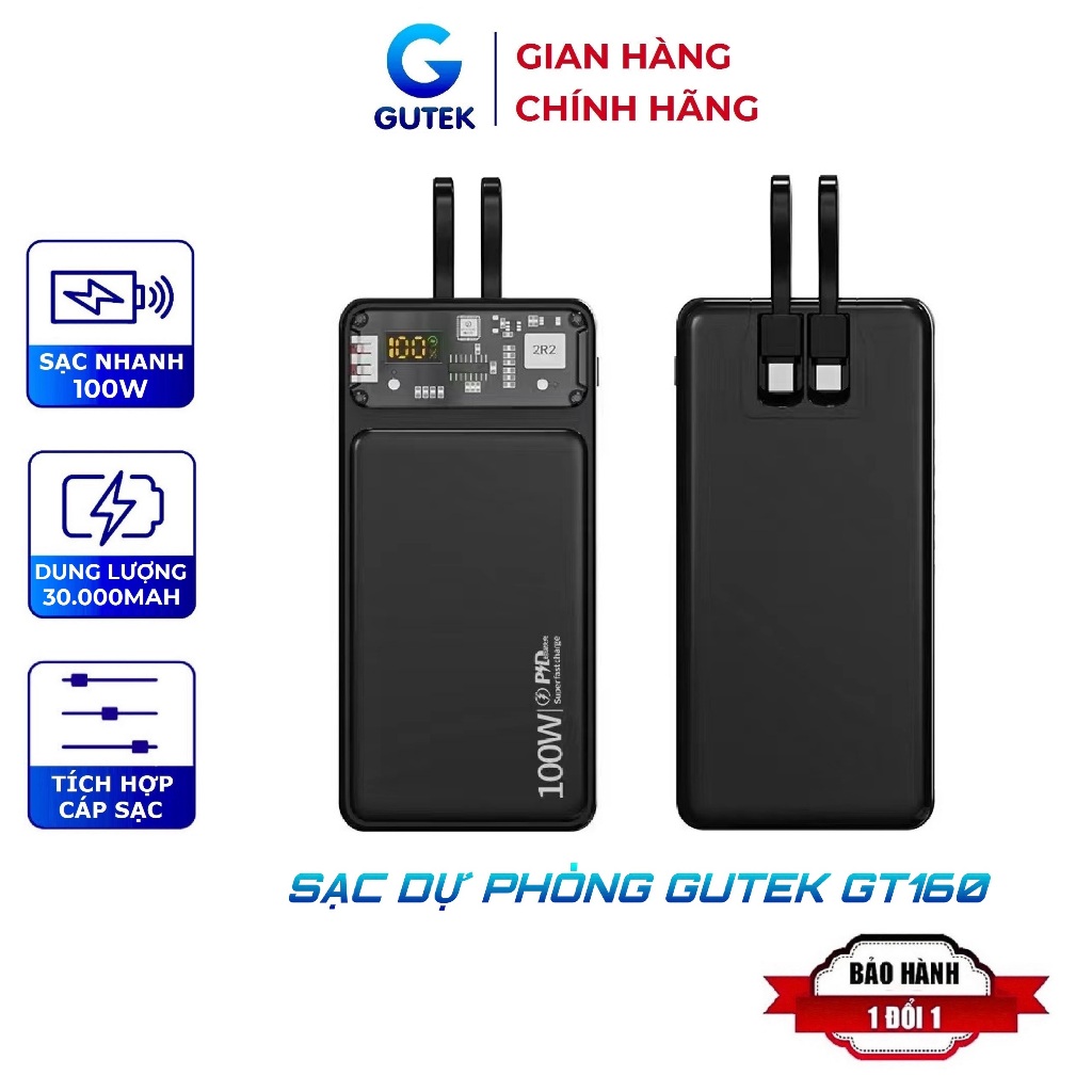 Pin Sạc dự phòng 30000mah sạc nhanh 22,5W dung lượng pin lớn có
