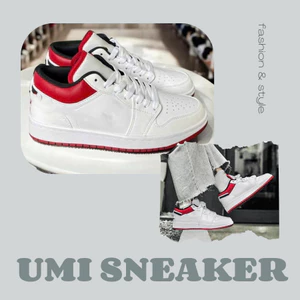 Giày Sneaker Nam Nữ, Giày Thể Thao Trắng Gót Đỏ Thời Trang Phong Cách JA12