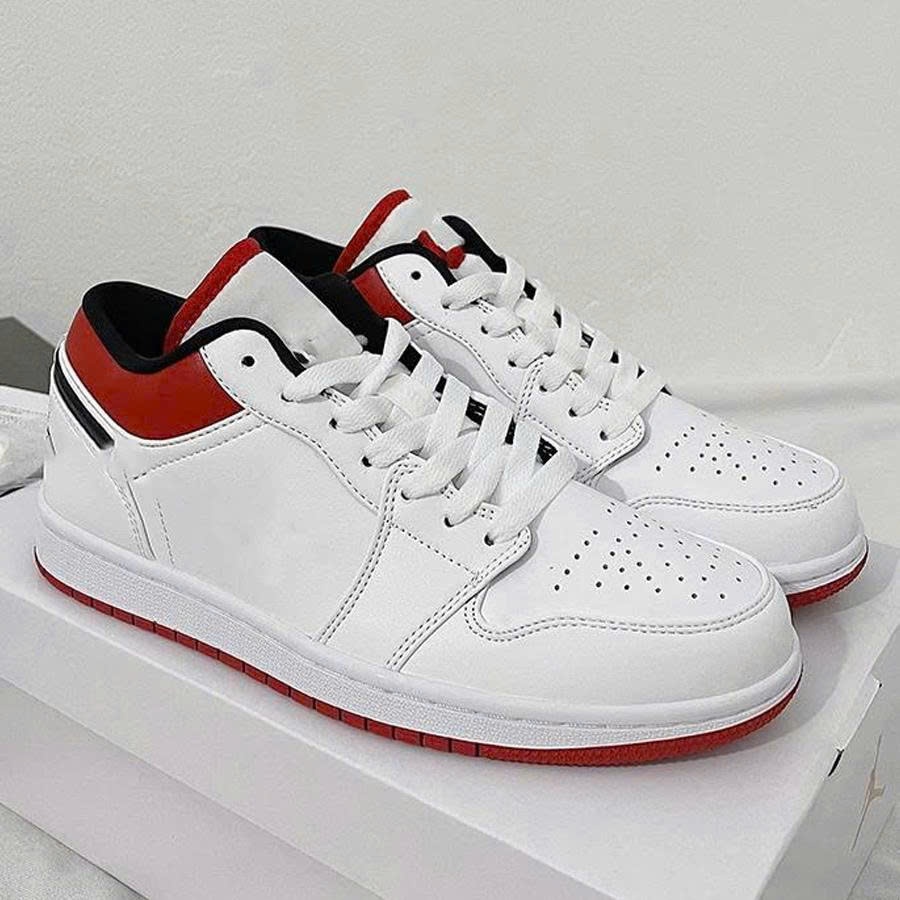 Giày Sneaker Nam Nữ, Giày Thể Thao Trắng Gót Đỏ Thời Trang Phong Cách JA12