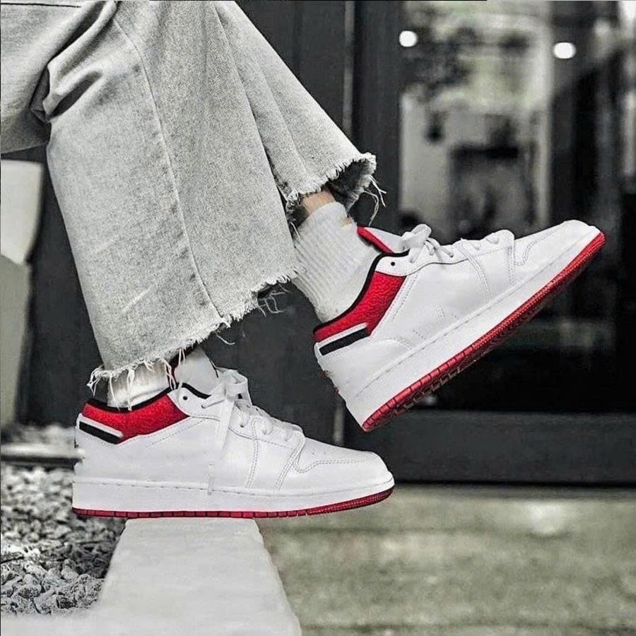 Giày Sneaker Nam Nữ, Giày Thể Thao Trắng Gót Đỏ Thời Trang Phong Cách JA12