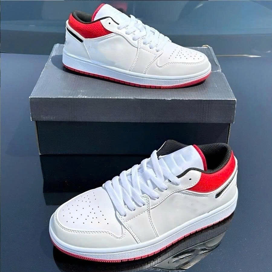 Giày Sneaker Nam Nữ, Giày Thể Thao Trắng Gót Đỏ Thời Trang Phong Cách JA12
