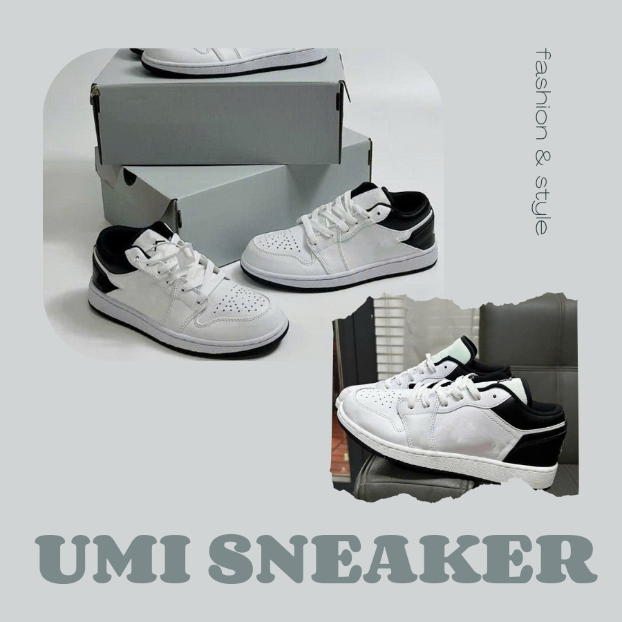 Giày Thể Thao Trắng Gót Đen, Giày Sneaker Nam Nữ Cổ Thấp Full Sz JA11.