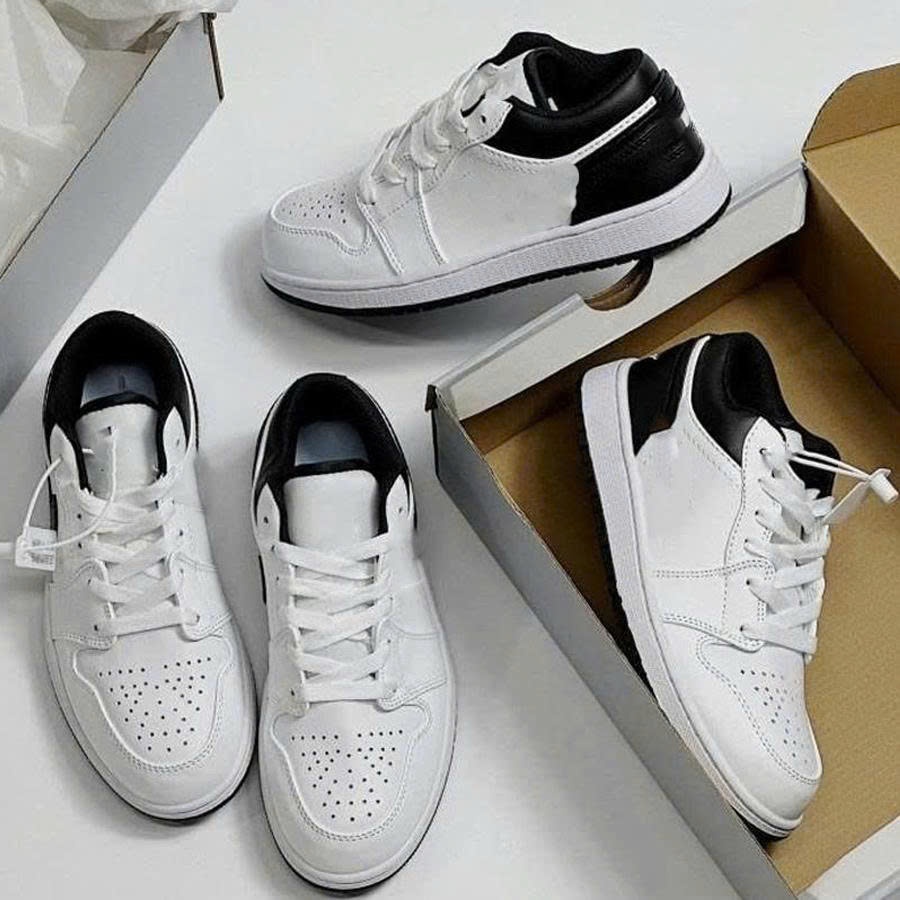 Giày Thể Thao Trắng Gót Đen, Giày Sneaker Nam Nữ Cổ Thấp Full Sz JA11.