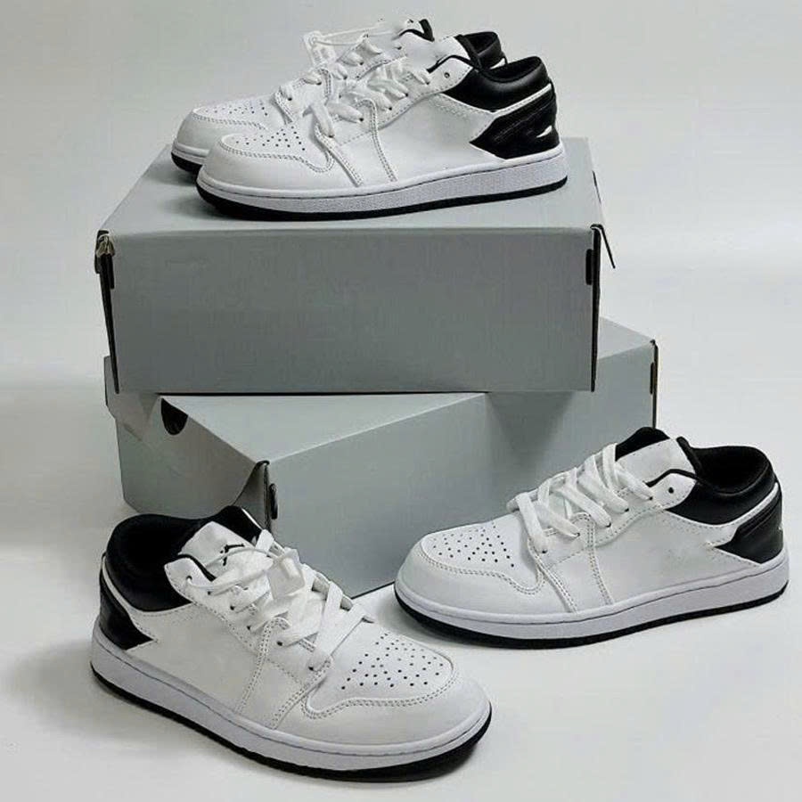 Giày Thể Thao Trắng Gót Đen, Giày Sneaker Nam Nữ Cổ Thấp Full Sz JA11.