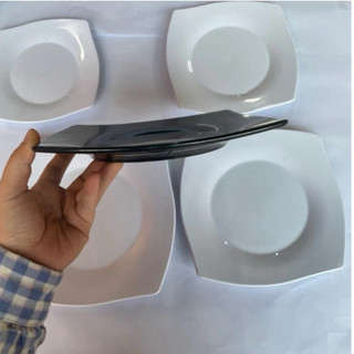 Combo 10 Đĩa phíp vuông 4 size nhiều màu nhựa phíp Melamine chịu nhiệt tốt hàng có sẵn