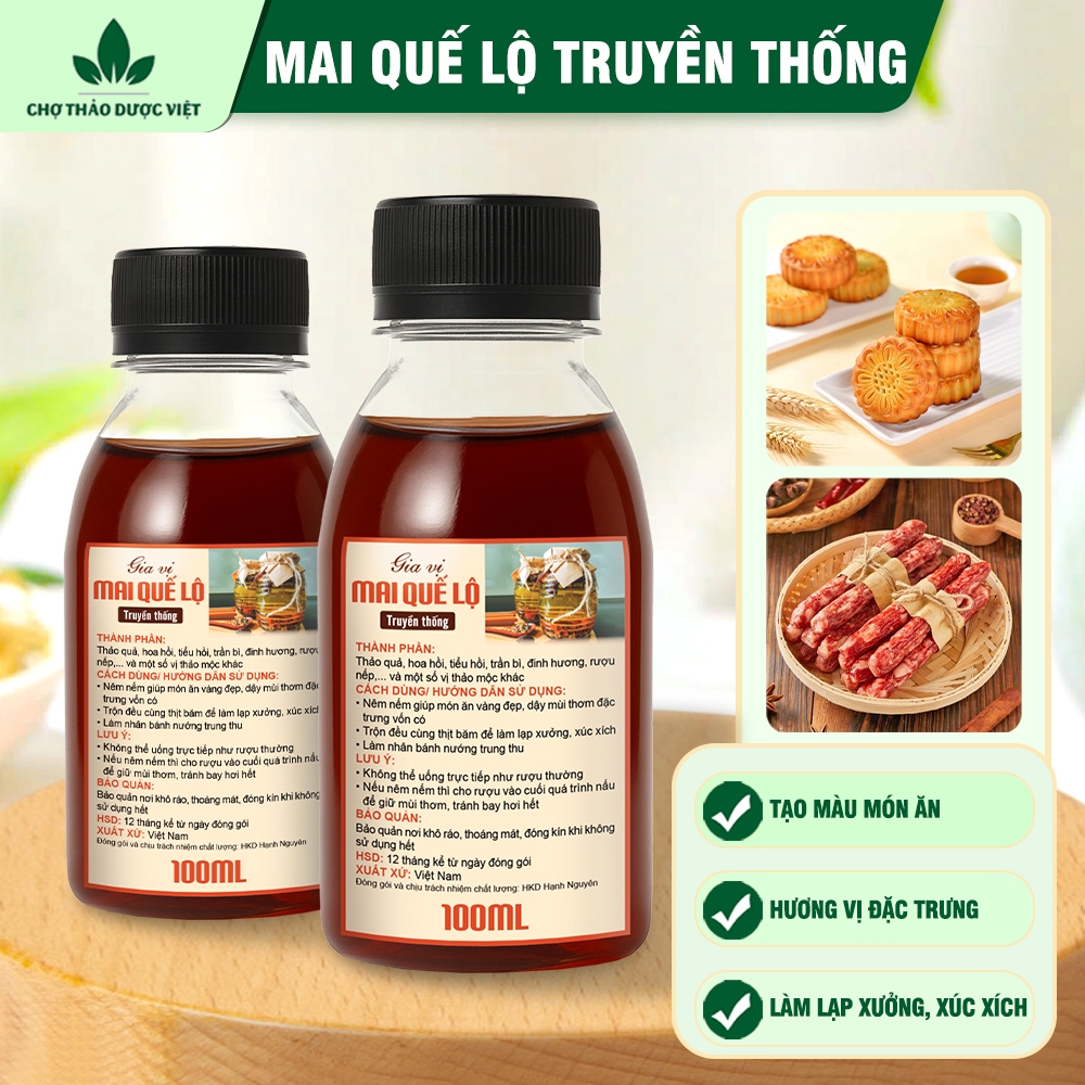 Mai quế lộ truyền thống chai 100ml, chuẩn 9 vị, làm bánh trung thu, ướp thịt tăng hương vị cho món ăn