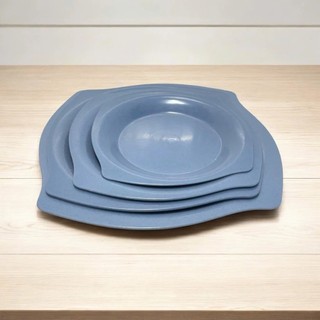 Combo 10 Đĩa phíp vuông 4 size nhiều màu nhựa phíp Melamine chịu nhiệt tốt hàng có sẵn