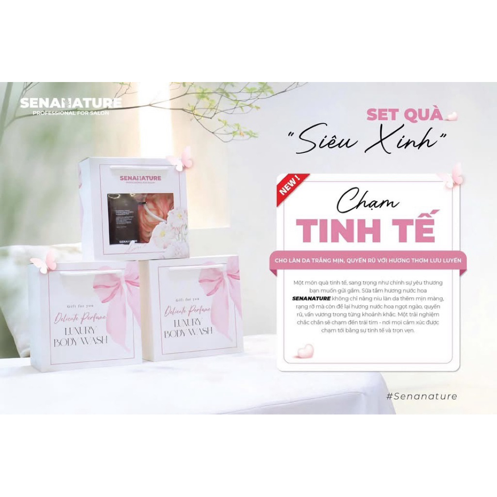 (Set quà tặng) Sữa tắm senanature nourishing therapy from botanical extracts perfumed body wash 500ml/1L  IS64