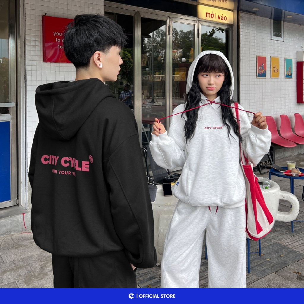 Combo set bộ nỉ hoodie mùa đông nam nữ Local Brand Chính Hãng City Cycle Combo bộ nỉ Mono
