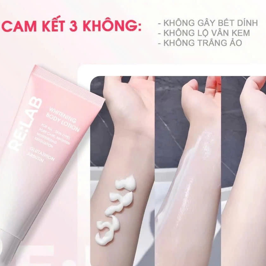 [HÀNG CTY] Kem Dưỡng Thể Body RE:LAB Nâng Tone Trắng Da RELAB Whitening Body Lotion 200ML
