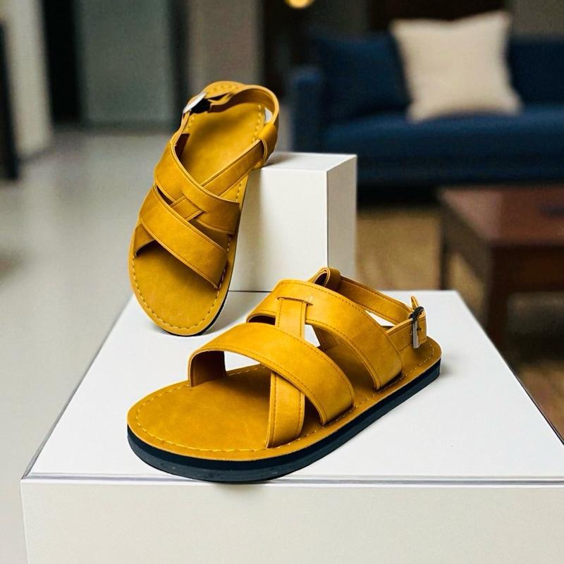 Dép Da Quai Hậu Nam Giày Sandal Nam Chất Liệu Da PU Cao Cấp Phù Hợp Đi Học Đi Làm Đi Chơi  Mềm Mại