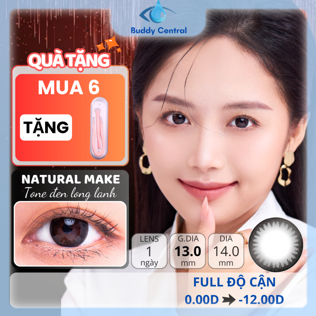 (1 chiếc lẻ) Lens SEED 1 ngày màu Natural Make full dãy độ từ 0 đến -12 ...