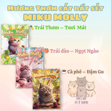 Cát Vệ Sinh Cho Mèo Miku Molly - Cát Vệ Sinh Đất Sét 8L Cho Mèo, Khử Mùi Và Vón Cục Tốt