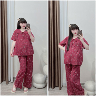 Bộ bầu - bộ sau sinh - BỘ QDAC ĐŨI NHĂN CỔ SEN DẬP LY DÂY BUỘC - 5 Màu, Áo Có Khoá Kéo & Quần Có Chun Chỉnh