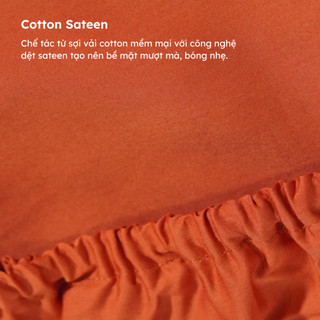 Vỏ Chăn Cotton Sateen 100% 300TC Ru9 | Thoáng Mát Mềm Mịn | Màu Trơn Bo Chun | 3 Size