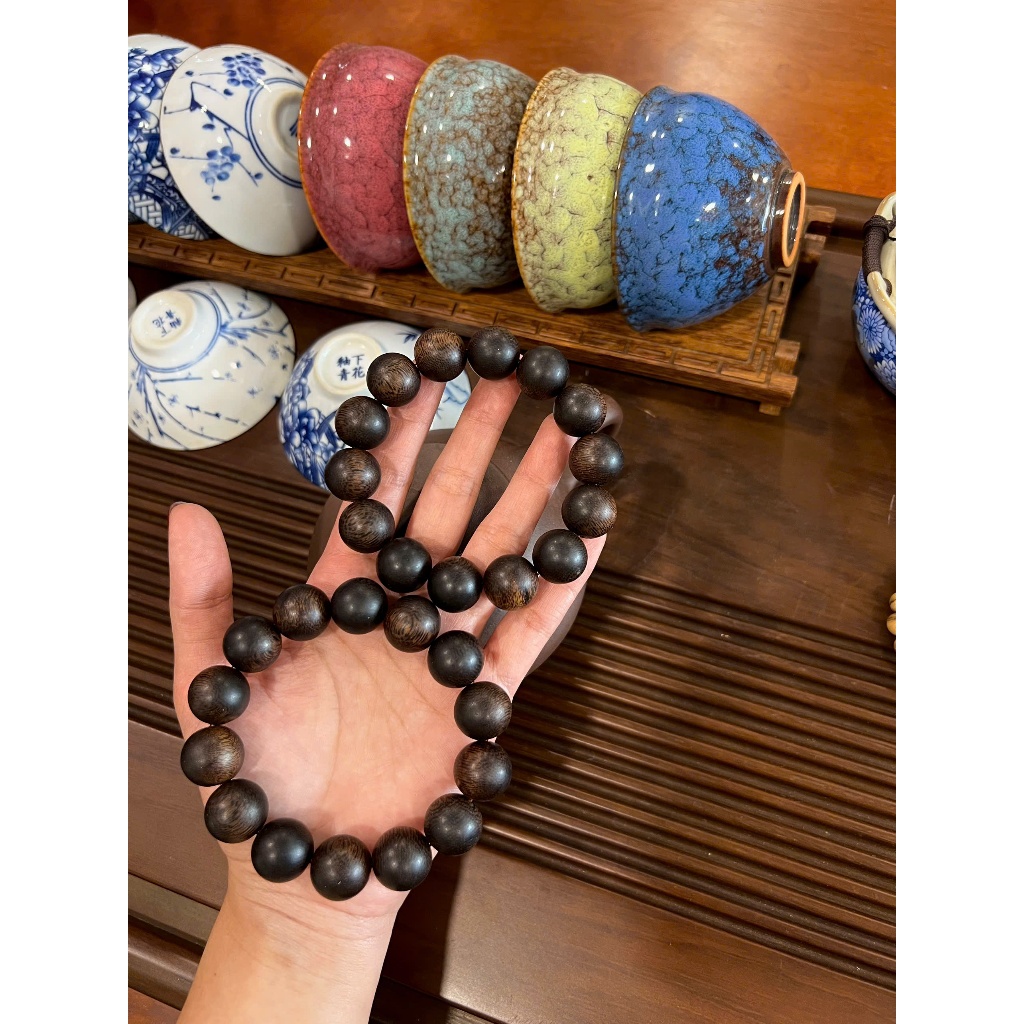 Vòng tay trầm hương giành cho nam cỡ hạt 16 mm an yên may mắn tài lộc phong thủy-trầm hương việt nam