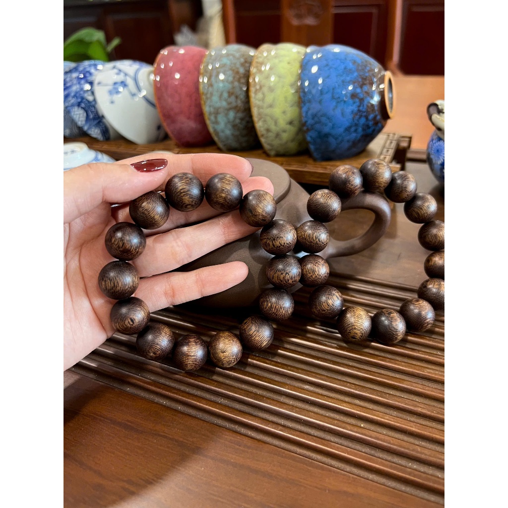 Vòng tay trầm hương giành cho nam cỡ hạt 16 mm an yên may mắn tài lộc phong thủy-trầm hương việt nam