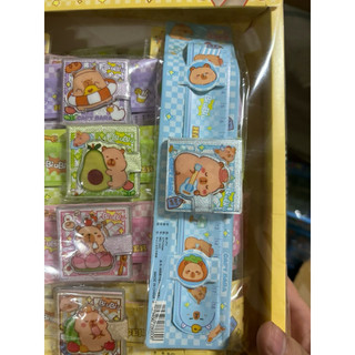 khay 24 chiếc thước kẻ đập trẻ em hình capybara