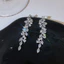 9LUX Khuyên tai tiệc dây lá đá zircon đá nữ tính sang trọng CCLA21 ,Khuyên tai nữ cung tròn to bản mờ ER71