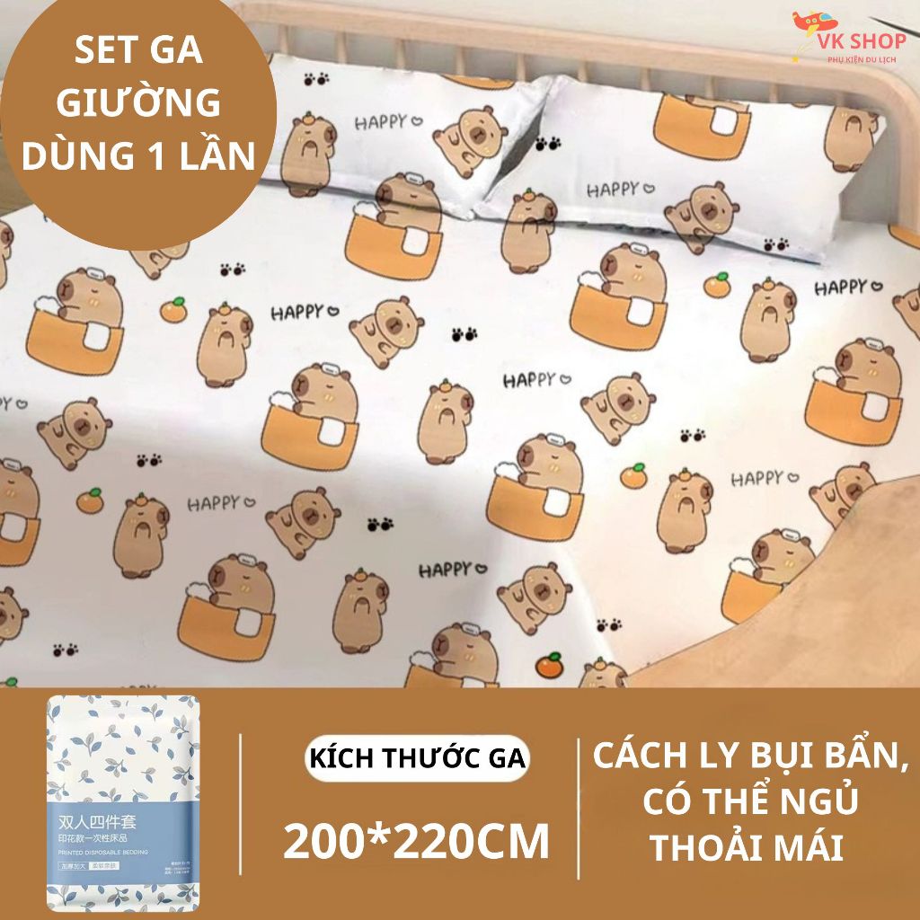 Set Ga Giường Dùng 1 Lần Tiện Lợi - Ga Dùng 1 Lần Spa, Khách Sạn, Du Lịch | Vải Không Dệt Kháng Khuẩn