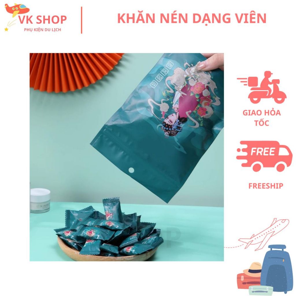 Túi 20 Viên Khăn Nén Mini Dùng 1 Lần – Khăn Viên Nén Du Lịch, Spa, Tiện Lợi Mang Theo