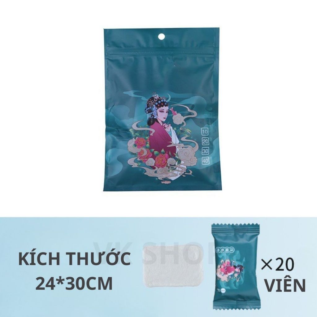 Túi 20 Viên Khăn Nén Mini Dùng 1 Lần – Khăn Viên Nén Du Lịch, Spa, Tiện Lợi Mang Theo