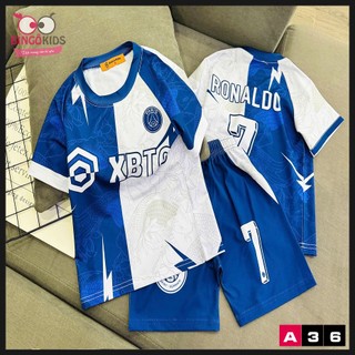 Đồ bộ đùi bé trai chất thun lạnh in 3d họa tiết thể thao bóng đá An's Kids cho bé trai từ 11 đến 45kg