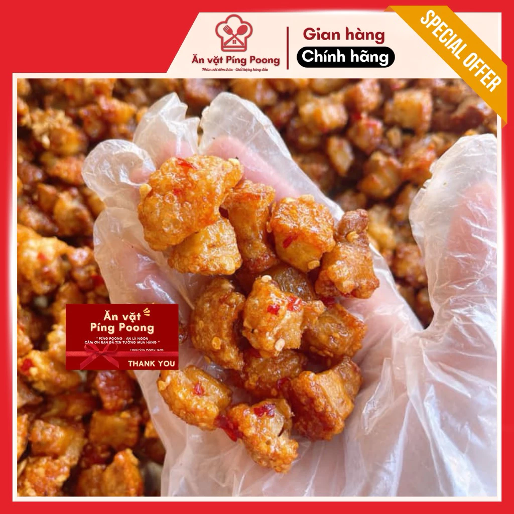 Tóp Mỡ Mắm Tỏi Đặc Biệt 250g-1kg - Chiên Không Dầu, Sốt Đậm Đà, Giòn Tan, Thơm Lừng Hấp Dẫn