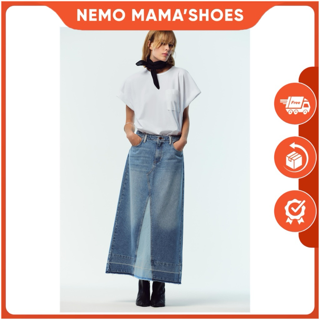 GU CHÂN VÁY JEANS DÀI XANH (Q231111013)