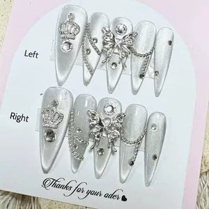 Nailbox thiết kế 10 móng úp phom nhọn siêu xinh mới nhất ( tặng kèm keo,dũa,cồn) NAILBOX_
