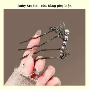 Trâm Cài Tóc Đuôi Cá Đính Ngọc Trai Sang Trọng.