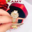 Nhẫn Nữ Hoa Cúc Đính Đá CZ Cao Cấp Mạ Vàng 18K – Trang Sức Sang Trọng, Quà Tặng Ý Nghĩa