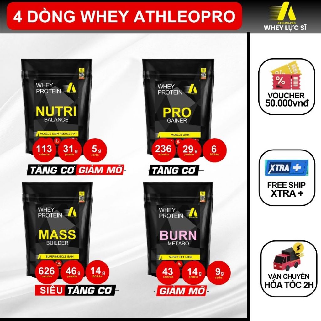 Flash sale Whey protein siêu tăngcơ, giảmmỡ, Whey Lực Sĩ 4 dòng, túi ...