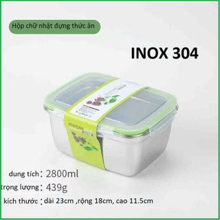HỘP INOX SUS 304 NẮP Cài Khóa KÍN CHỐNG RÒ RỈ BẢO QUẢN THỰC PHẨM LUÔN TƯƠI NGON TRONG TỦ LẠNH