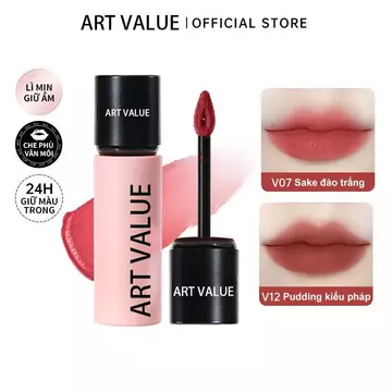 ART VALUE Son Kem Lì Dạng Bùn, Son Kem 6 màu Độ bão hòa thấp Trang điểm lâu trôi Tone Da 3g*1